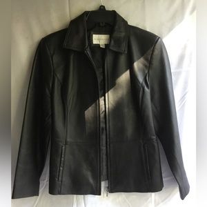 Worthington Black Faux Leather jacket, size Medium Petite